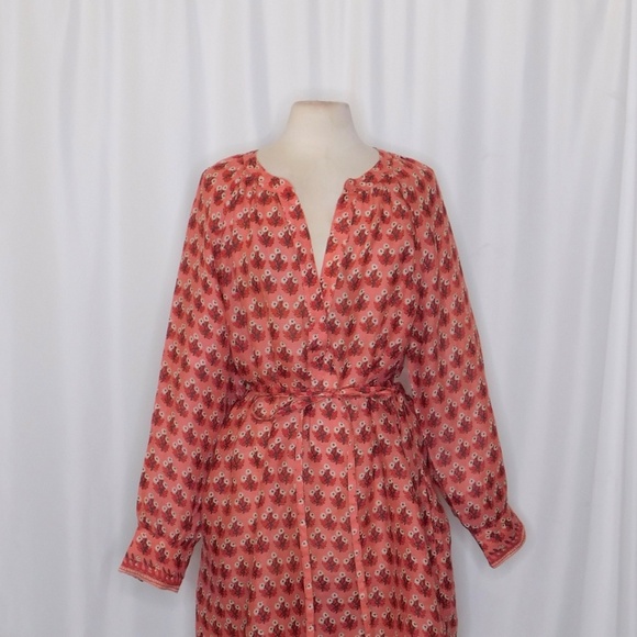 NWT!! J. CREW Cabana Mini Dress Block Print Ramie Coral Multi Cover Up Size 2X - Picture 4 of 16